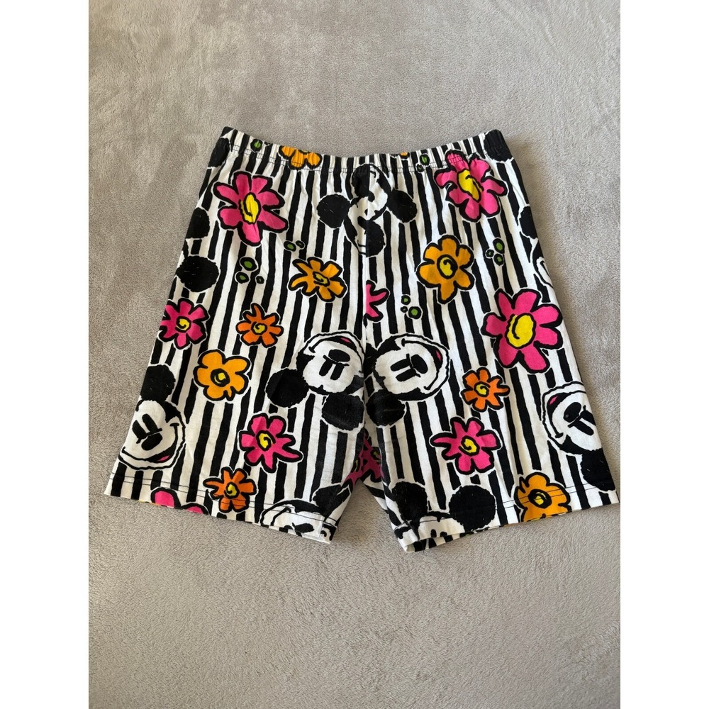 Disney Mickey‎ Mouse Bike Shorts Striped Floral Print Girls Size Unknown